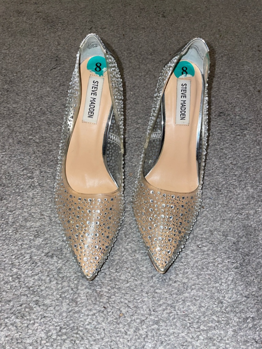 Steve Madden Nude Crystal Pointed Toe Embellished Pumps